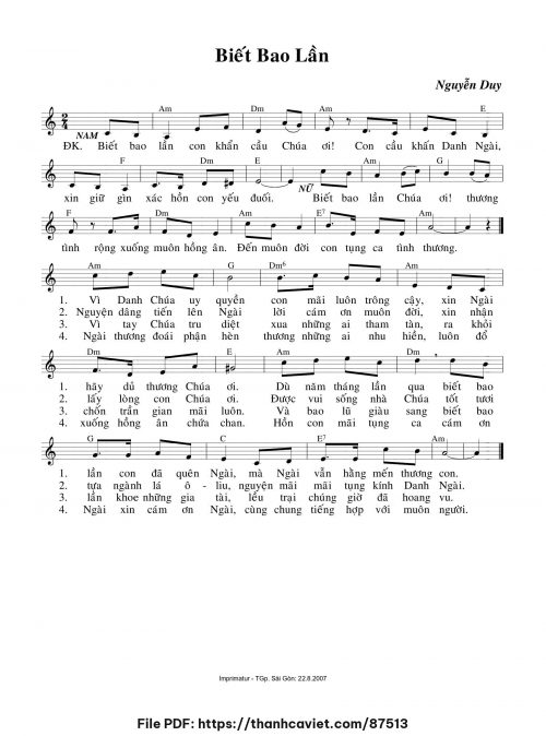Biết bao lần - Lm. Nguyễn Duy - trang 1