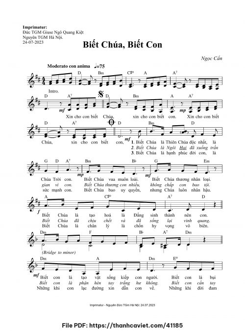 Biết Chúa, biết con - Ngọc Cẩn - trang 1