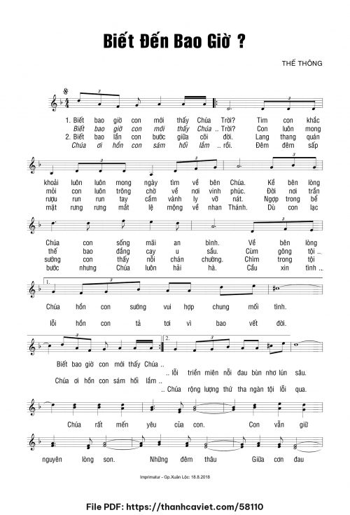 Biết đến bao giờ - Thế Thông - trang 1