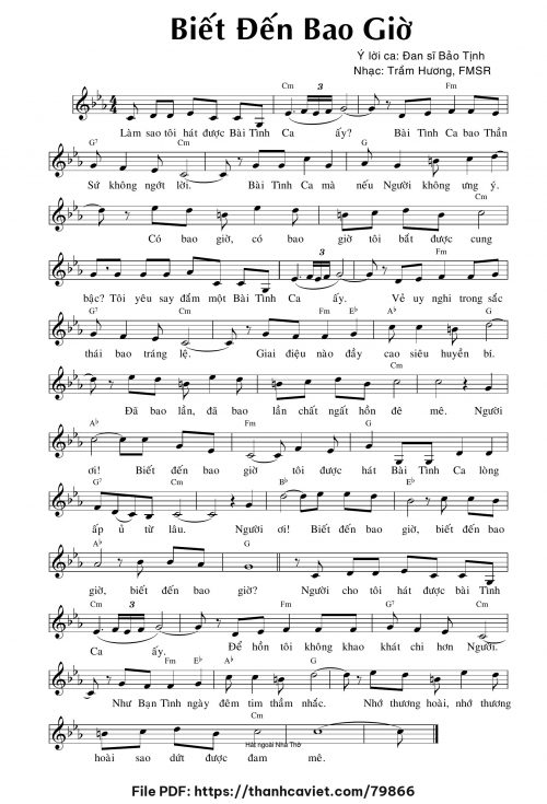 Biết đến bao giờ - Sr. Trầm Hương - trang 1