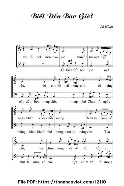Biết đến bao giờ? - Lữ Hành - trang 1