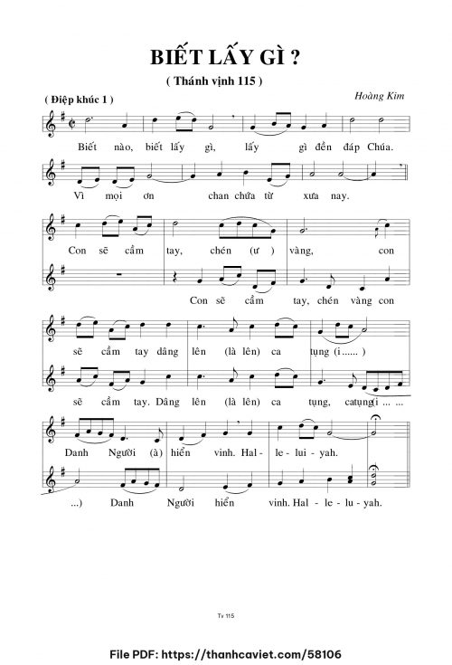 Biết lấy gì - Lm. Hoàng Kim - trang 1
