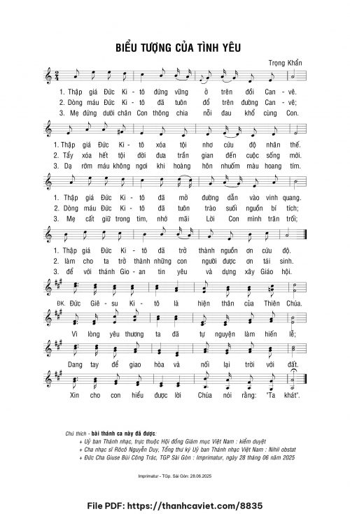 Biểu tượng của tình yêu - Lm. Trọng Khẩn - trang 1