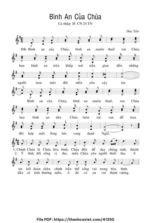 Bình an của Chúa - Duy Tân - trang 1