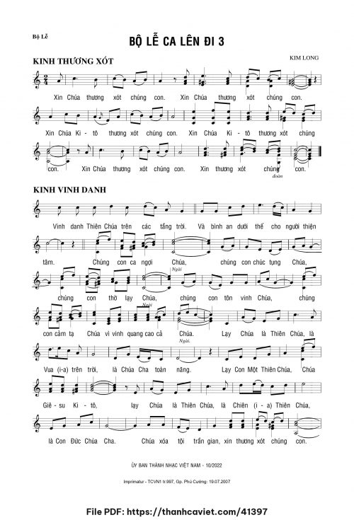 Bộ Lễ ca lên đi 3 - Lm. Kim Long - trang 1