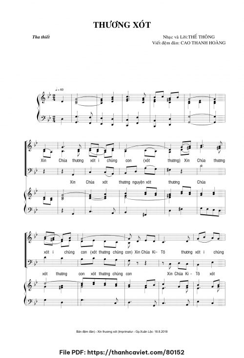 Bộ Lễ Cầu Hồn - Thế Thông - Viết đệm đàn: Cao Thanh Hoàng - trang 1