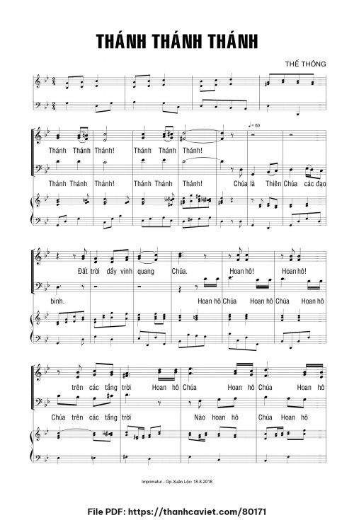 Bộ Lễ Cầu Hồn – Thánh Thánh Thánh - Thế Thông - trang 1
