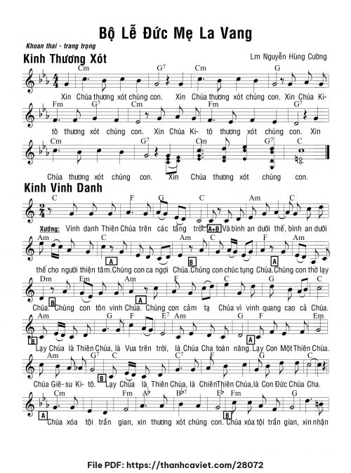 Bộ Lễ Đức Mẹ La Vang - Lm. Nguyễn Hùng Cường - trang 1