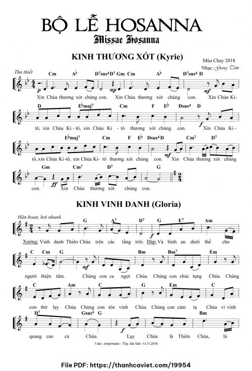 Bộ Lễ HOSANNA - Lm. Giang Tâm - trang 1