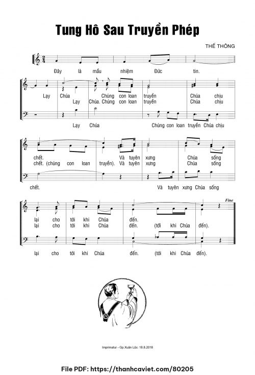 Bộ Lễ Marias Stella – Tung hô sau truyền phép - Thế Thông - trang 1