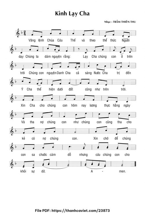Bộ lễ Misericordia – Kinh lạy Cha - Trầm Thiên Thu - trang 1