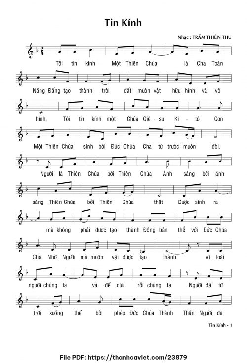 Bộ lễ Misericordia – Kinh tin kính - Trầm Thiên Thu - trang 1