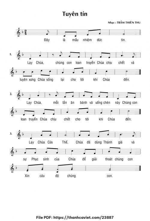 Bộ lễ Misericordia – Tuyên tín - Trầm Thiên Thu - trang 1