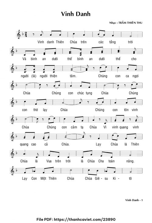 Bộ lễ Misericordia – Vinh danh - Trầm Thiên Thu - trang 1