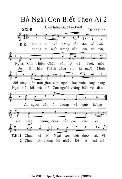 Bỏ Ngài con biết theo ai (2)? - Lm. Thanh Bình - trang 1