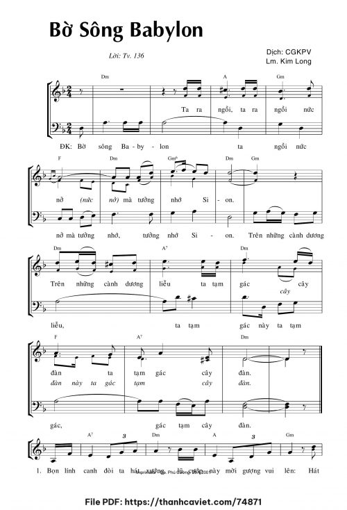 Bờ sông Babylon - Lm. Kim Long - trang 1