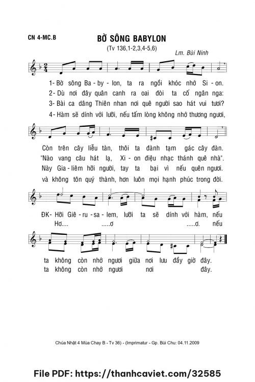 Bờ sông Babylon - Lm. Bùi Ninh - trang 1