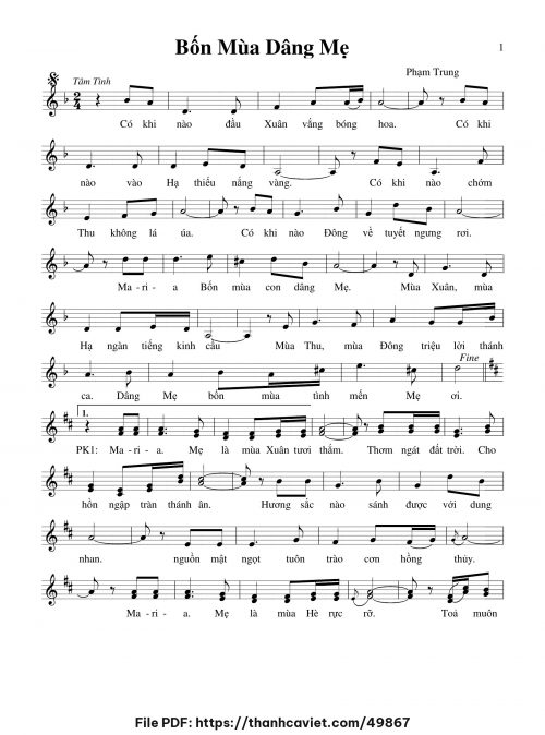 Bốn mùa dâng Mẹ - Phạm Trung - trang 1
