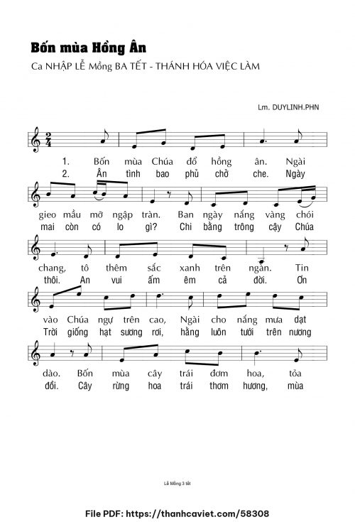 Bốn mùa hồng ân - Lm. DUYLINH.PHN - trang 1