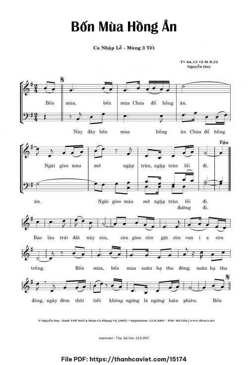 Bốn mùa hồng ân - Lm. Nguyễn Duy - trang 1