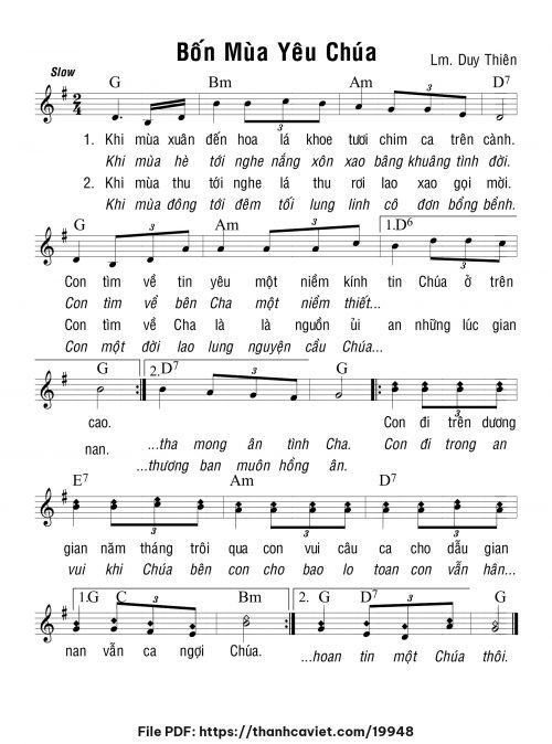 Bốn mùa yêu Chúa - Lm. Duy Thiên - trang 1