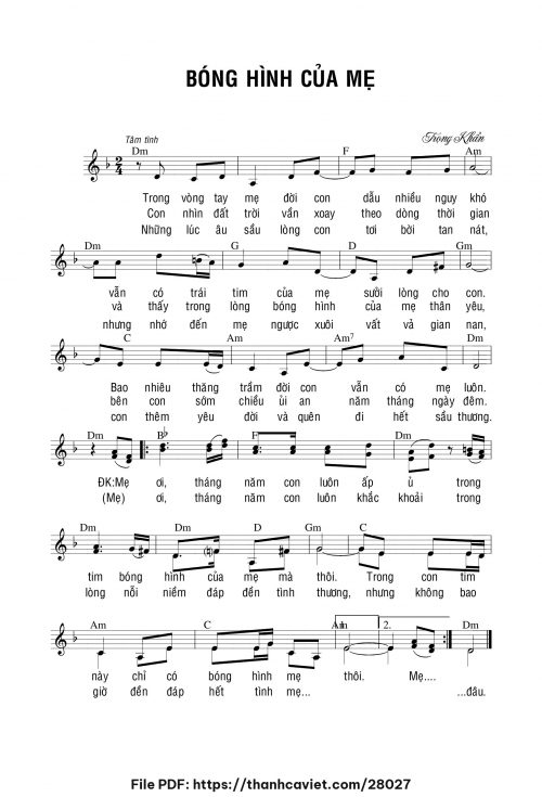 Bóng hình của mẹ - Lm. Trọng Khẩn - trang 1