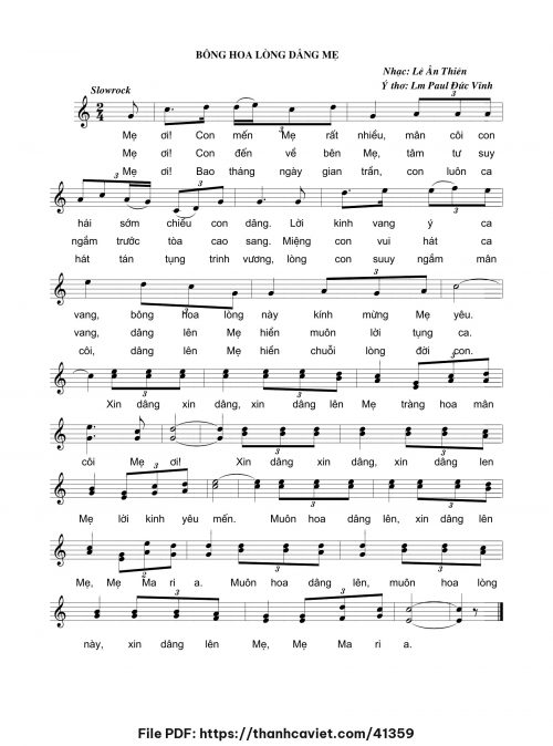 Bông hoa lòng dâng Mẹ - Lê Ân Thiên - trang 1