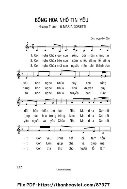 Bông hoa nhỏ tin yêu - Lm. Nguyễn Duy - trang 1