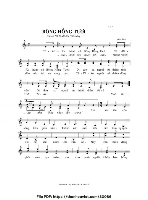 Bông hồng tươi - Hải Ánh - trang 1