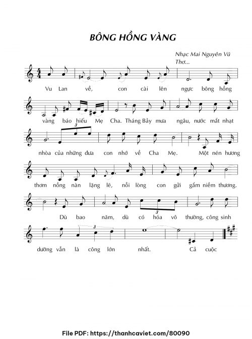 Bông hồng vàng - Mai Nguyên Vũ - trang 1