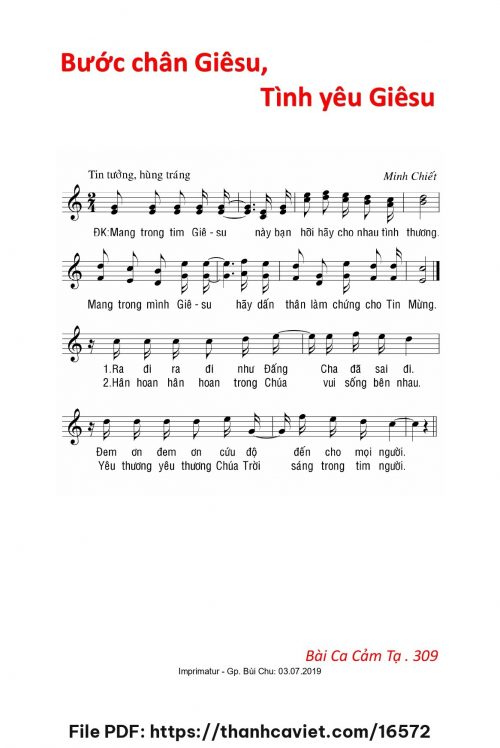 Bước chân Giêsu, tình yêu Giêsu - Lm. Minh Chiết - trang 1