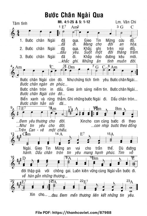 Bước chân Ngài qua - Lm. Văn Chi - trang 1