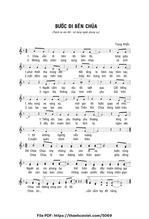 Bước đi bên Chúa - Lm. Trọng Khẩn - trang 1