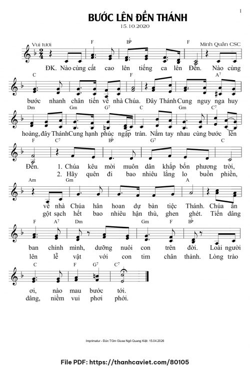 Bước lên Đền Thánh - Minh Quân CSC - trang 1