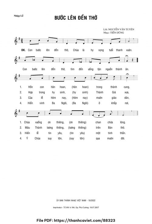 Bước lên đền thờ - Lm. Tiến Dũng - Lm. Nguyễn Văn Tuyên - trang 1