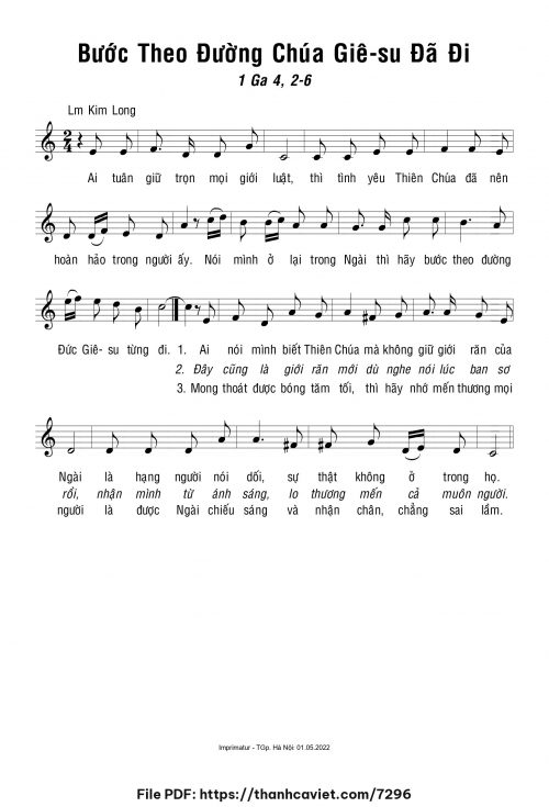 Bước theo đường Chúa Giêsu đã đi - Lm. Kim Long - trang 1