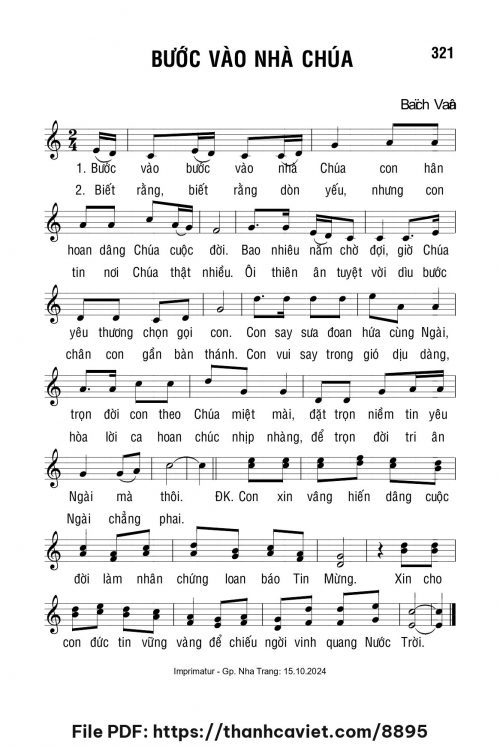 Bước vào nhà Chúa - Lm. Bạch Vân - trang 1