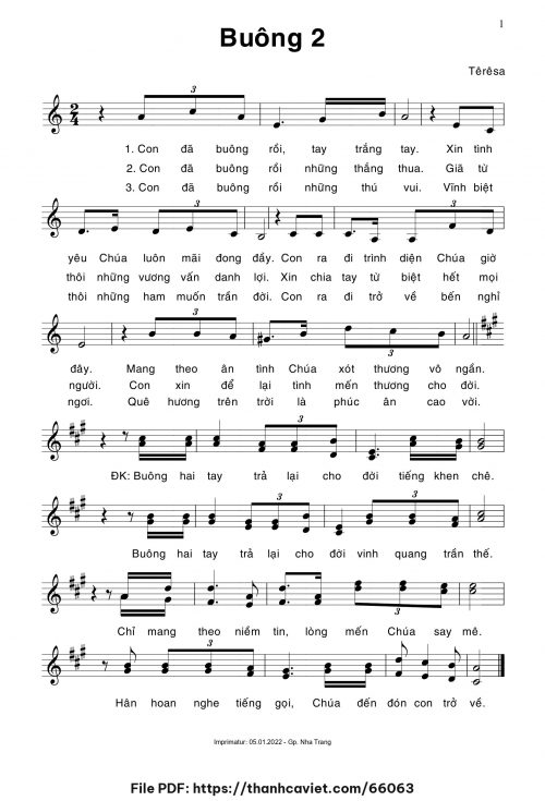 Buông 2 - Sr. Têrêsa - trang 1