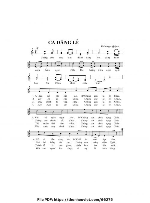Ca dâng lễ - Trần ngọc Quỳnh - trang 1