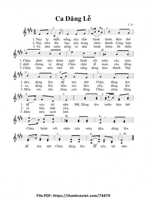 Ca Dâng Lễ - J.Vi - trang 1