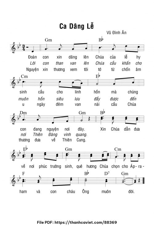Ca dâng lễ - Vũ Đình Ân - trang 1