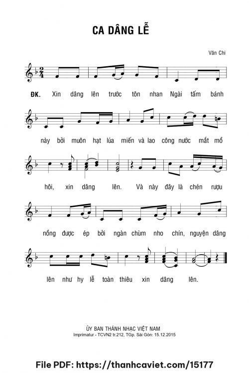 Ca dâng lễ - Lm. Văn Chi - trang 1
