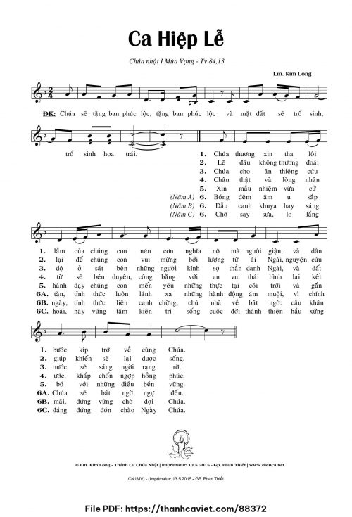 Ca hiệp lễ - Lm. Kim Long - trang 1