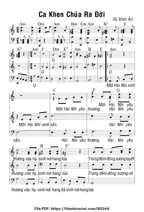 Ca khen Chúa ra đời - Vũ Đình Ân - trang 1