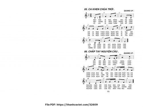 Ca khen Chúa Trời - Lm. Quang Uy - trang 1