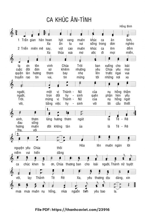Ca khúc ân tình - Hồng Bính - trang 1