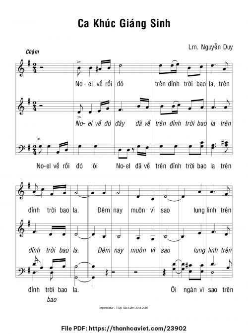 Ca khúc Giáng Sinh - Lm. Nguyễn Duy - trang 1