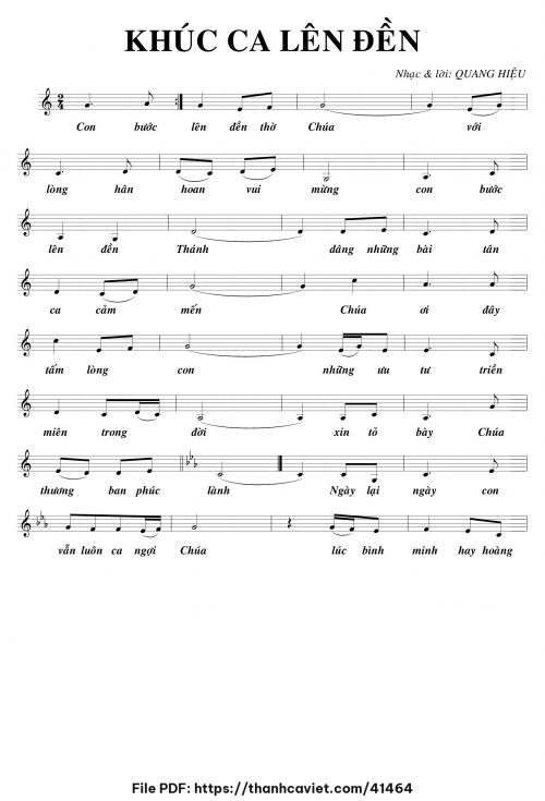 Ca khúc lên đền - Quang Hiệu - trang 1