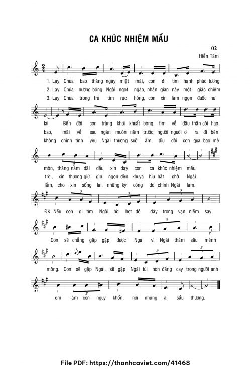 Ca khúc nhiệm mầu - Hiền Tâm - trang 1