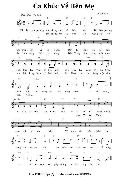 Ca khúc về bên Mẹ - Lm. Trọng Nhân - trang 1